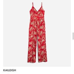 NWT Kaileigh red floral jumpsuit size Large